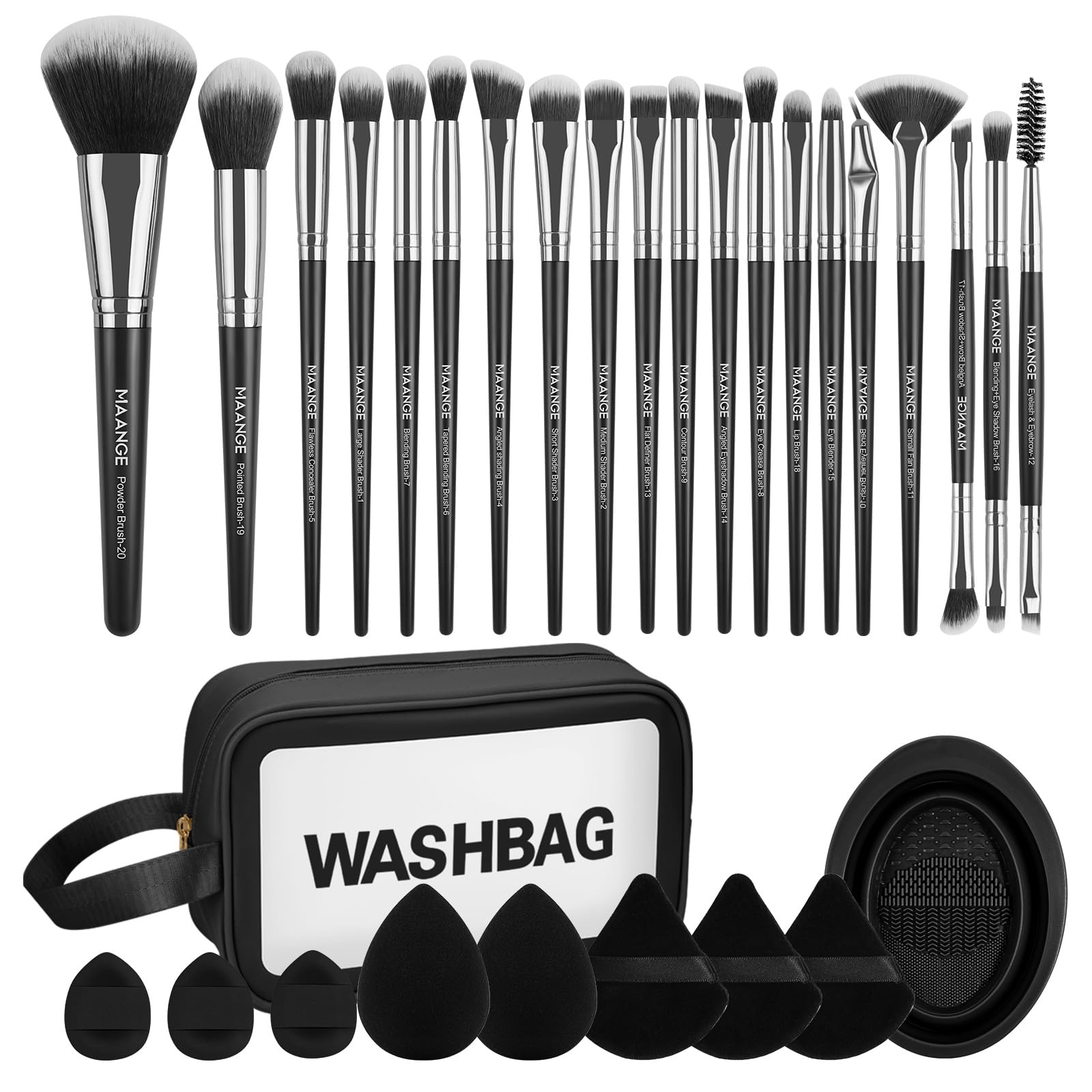 MAANGE 30-Piece Professional Makeup Brush Set with Bag